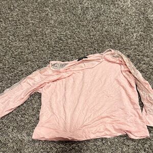 Deb Pink Lace Sleeve Blouse